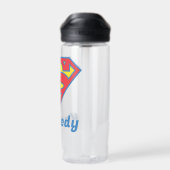 Classic Supergirl Logo met blauwe omtrek Waterfles (Achterkant)