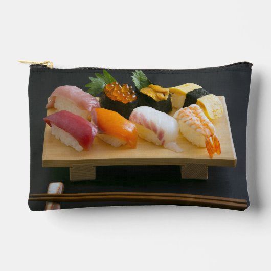 Classic Sushi Board Pouch – Tasteful Japanese Char Etui (Voorkant)