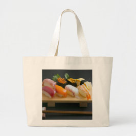 Classic Sushi Platter on Wooden Board Tote Grote Tote Bag