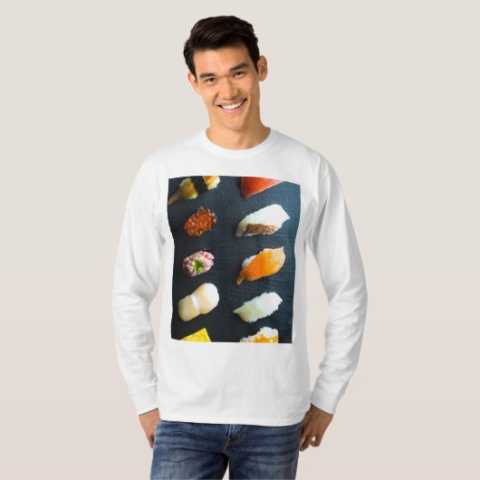 Classic Sushi Set – 10 classic pieces on a stone p T-shirt (Voorkant volledig)