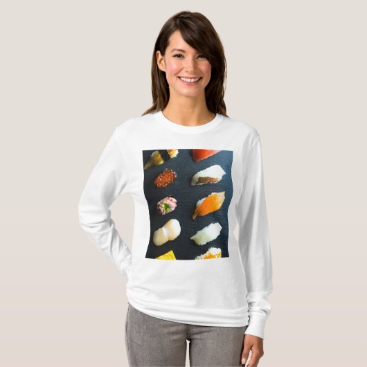 Classic Sushi Set – 10 classic pieces on a stone p T-shirt (Voorkant volledig)