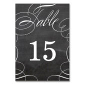 Classic Swash Chalkboard Wedding Table Number Kaar Kaart (Achterkant)
