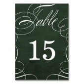Classic Swash Chalkboard Wedding Table Number Kaar Kaart (Achterkant)
