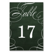Classic Swash Chalkboard Wedding Table Number Kaar Kaart (Voorkant)