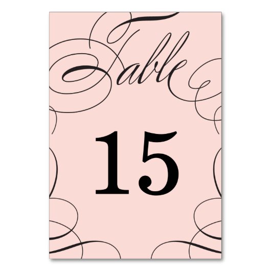 Classic Swash Wedding Table Number Kaart (Achterkant)