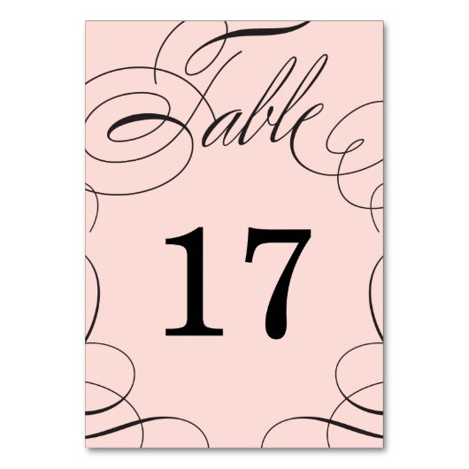 Classic Swash Wedding Table Number Kaart (Voorkant)