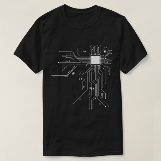Classic T-Shirt CPU processorcircuitdiagram (Design voorkant)