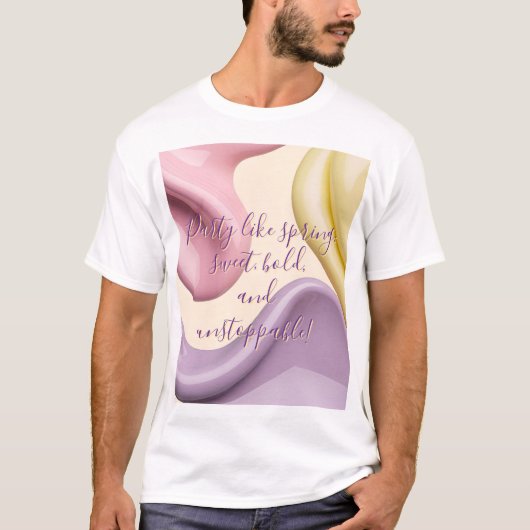 Classic t-shirt in stylish abstract graphic (Voorkant)