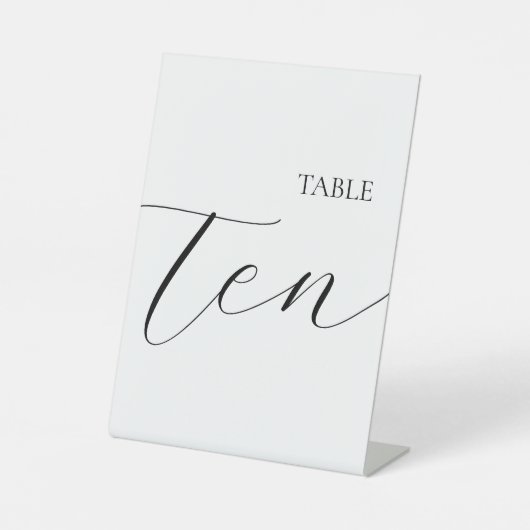 Classic Table Number 10 Reclamebord Met Voetstuk (Voorkant)