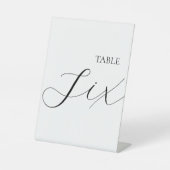 Classic Table Number Six  Reclamebord Met Voetstuk (Voorkant)
