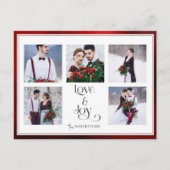 Classic Tailored Love & Joy Typography 5-foto Feestdagenkaart (Voorkant)