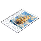 Classic Tall Ship at Sea – Impasto Nautical Art Notitieboek (Linkerzijde)