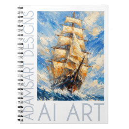 Classic Tall Ship at Sea – Impasto Nautical Art Notitieboek