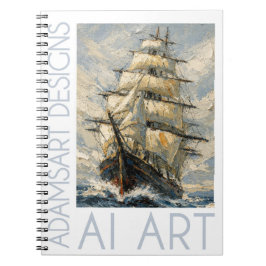 Classic Tall Ship at Sea – Impasto Nautical Art Notitieboek