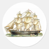 Classic Tall Ship Ronde Sticker (Voorkant)