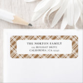 Classic Tan Brown Tartan Plaid Boerderij Familie Etiket (Insitu)