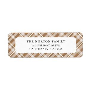 Classic Tan Brown Tartan Plaid Boerderij Familie Etiket