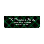 Classic Tartan Blue Green Plaid Retouradres Etiket (Voorkant)