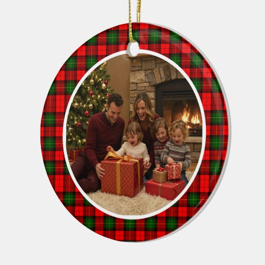 Classic Tartan Christmas Family Keramisch Ornament (Links)