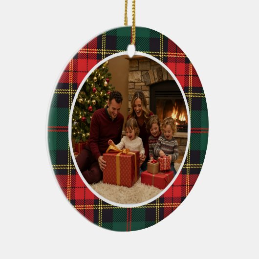 Classic Tartan Christmas Family Keramisch Ornament (Rechts)