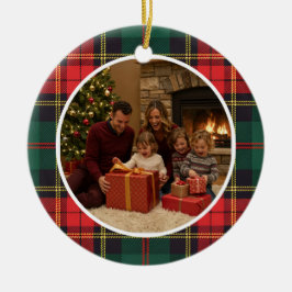 Classic Tartan Christmas Family Keramisch Ornament