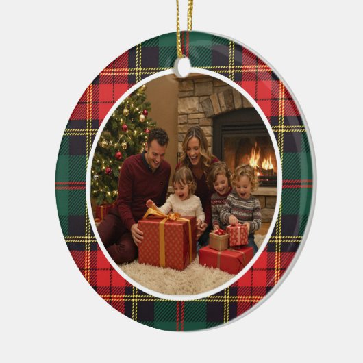 Classic Tartan Christmas Family Keramisch Ornament (Links)