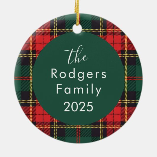 Classic Tartan Christmas Family Keramisch Ornament (Achterkant)