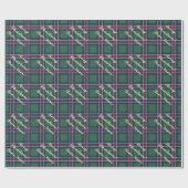 Classic tartan pattern personalized Christmas Cadeaupapier (Vlak)