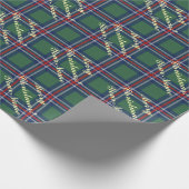 Classic tartan pattern personalized Christmas Cadeaupapier (Hoek)
