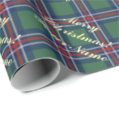 Classic tartan pattern personalized Christmas Cadeaupapier (Rol Hoek)