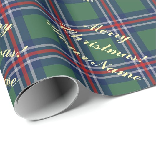 Classic tartan pattern personalized Christmas Cadeaupapier (Rol Hoek)