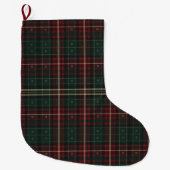 Classic Tartan Pet Christmas Stocking with Paws Grote Kerstsok (Voorkant)
