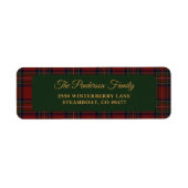 Classic Tartan Plaid Christmas Address Label (Voorkant)