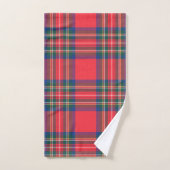 Classic Tartan Plaid Christmas Initials Preppy Bad Handdoek (Handdoek)