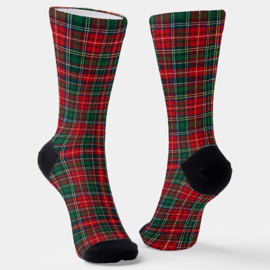 Classic Tartan Plaid Christmas Sokken (Gebogen)