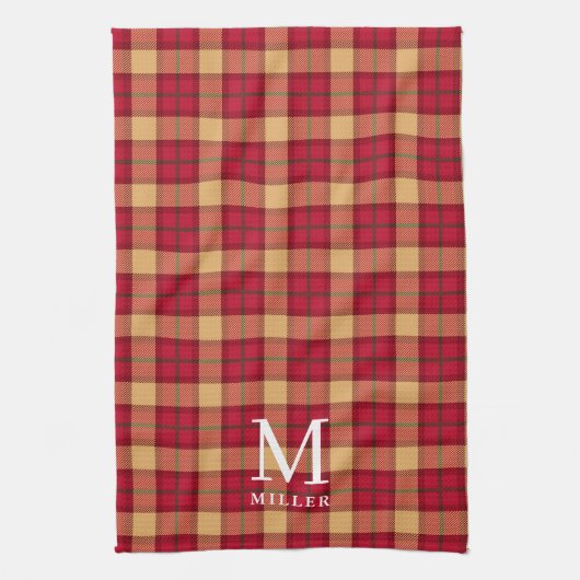 Classic Tartan Plaid Christmas Theedoek (Verticaal)