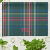 Classic Tartan Plaid INITIALEN Preppy Vakantie Theedoek (Gevouwen)