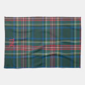 Classic Tartan Plaid INITIALEN Preppy Vakantie Theedoek (Horizontaal)