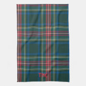 Classic Tartan Plaid INITIALEN Preppy Vakantie Theedoek (Verticaal)