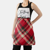 Classic Tartan Plaid Merry Christmas Custom Schort (Insitu)