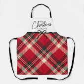 Classic Tartan Plaid Merry Christmas Custom Schort (Voorkant)