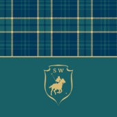 Classic Tartan Plaid Polo Equestrian Monogrammed Lange Tafelloper
