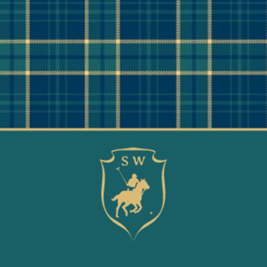Classic Tartan Plaid Polo Equestrian Monogrammed Lange Tafelloper
