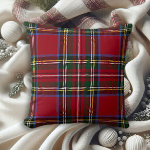 Classic Tartan Plaid Rood Groen in Blauw Cottageco Kussen