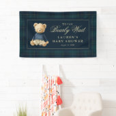 Classic Tartan Polo Bear Baby Shower Spandoek (Insitu)