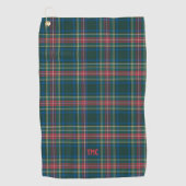 Classic Tartan Pset Initialen Preppy Chic Timeless Golfhanddoek (Voorkant)