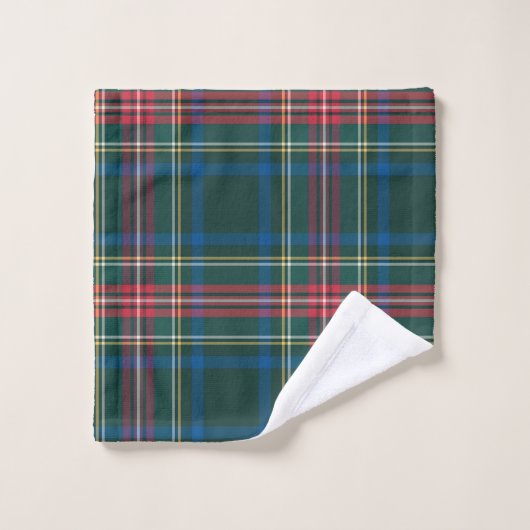 Classic Tartan Pset-kerstInitialen Preppy Bad Handdoek (Wasdoekje)