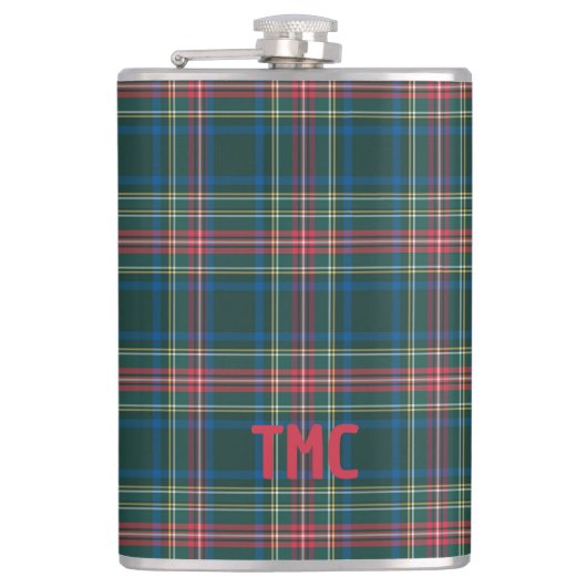 Classic Tartan Pset-kerstpatroonInitialen Heupfles (Voorkant)