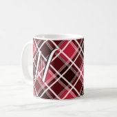 Classic Tartan Pset Red Black Monogram Aangepast Koffiemok (Voorkant links)