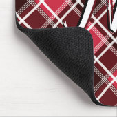 Classic Tartan Pset Red Black Monogram Aangepast Muismat (Hoek)